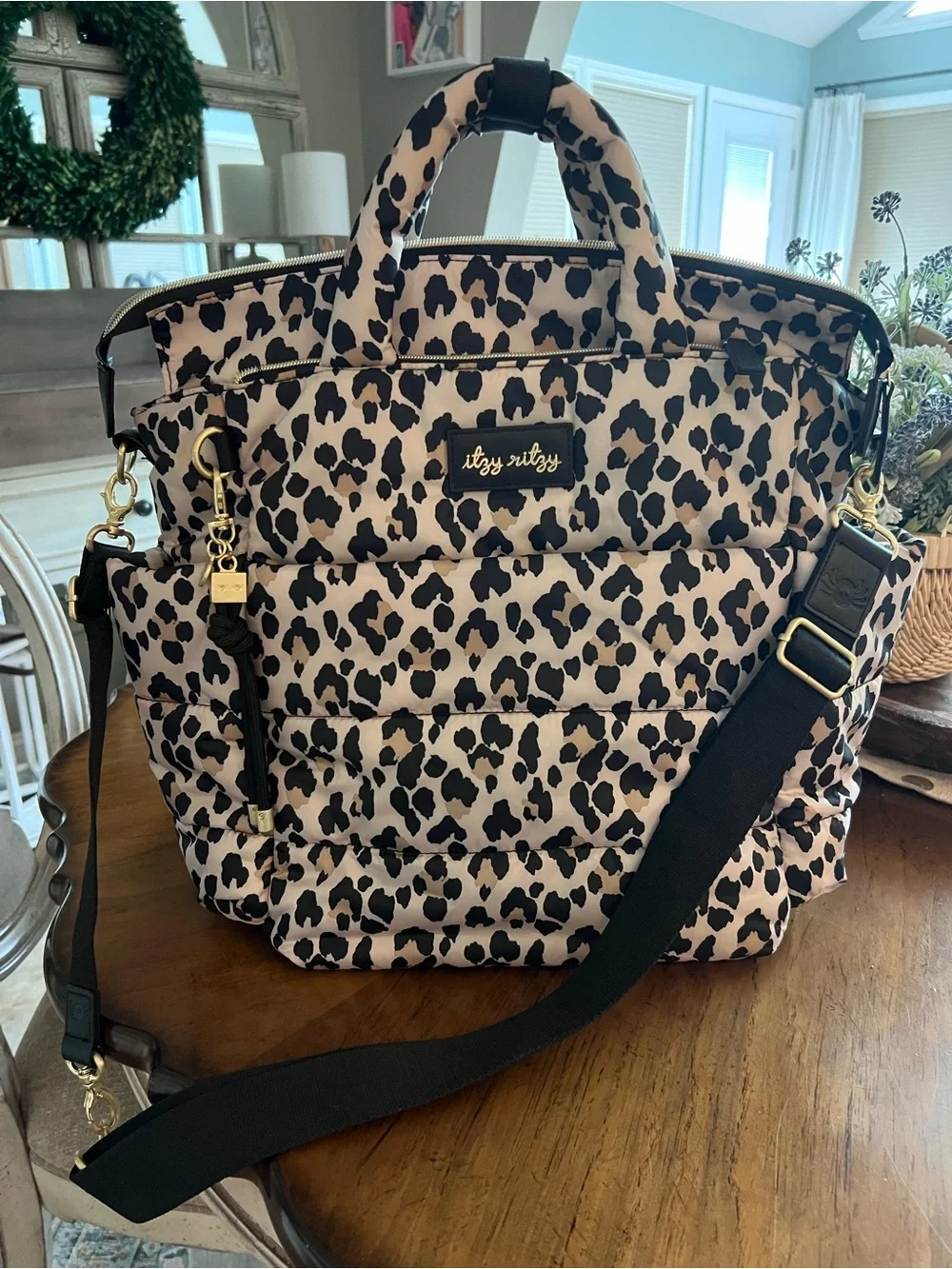 Itzy Ritzy Leopard Print Baby Bag in Pink and Black
